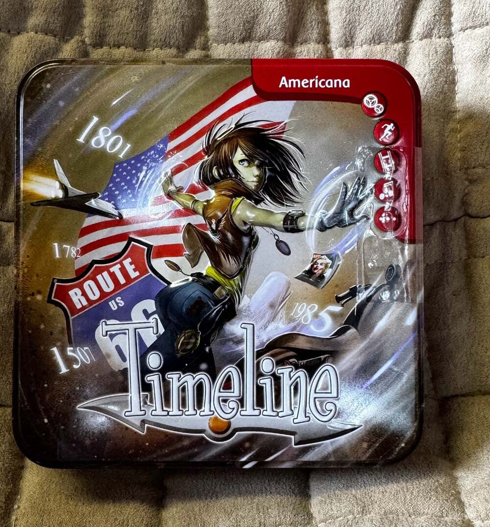 Timeline Americana Card Game Asmodee Tin